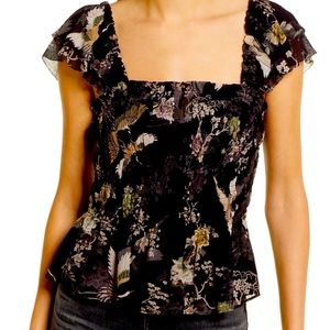 ALL SAINTS MALI AMARE PUFF SLEEVE TOP US10 NWOT